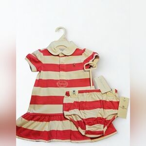 Ralph Lauren Red and White Striped Dress With Bloomers